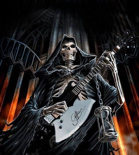 Create meme: the grim Reaper , reaper art, death with a guitar