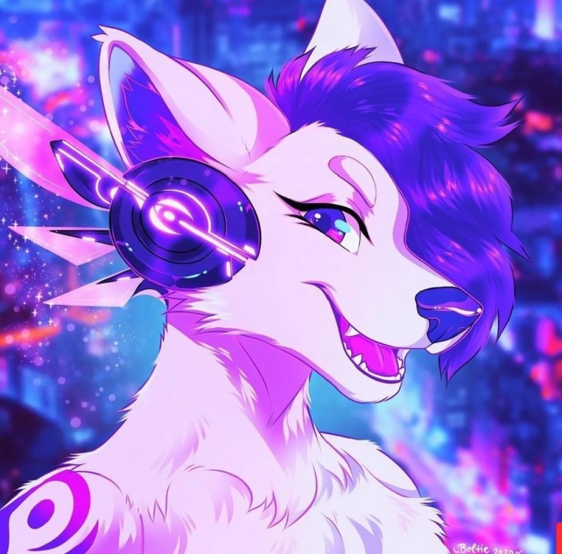 Create meme: furry convention, furry wolf, furry neon art