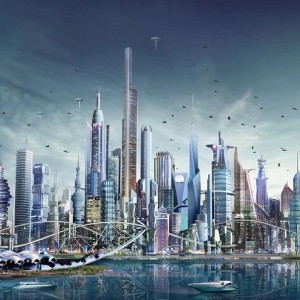 Create meme: figure, futuristic city of the future, future