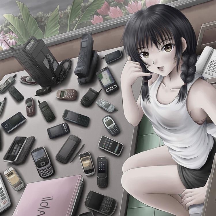 Create meme: anime phone, anime, anime girls 