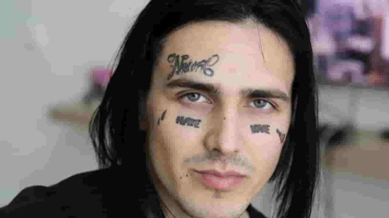 Create meme: rapper face, face tattoo on the face, tattoo face