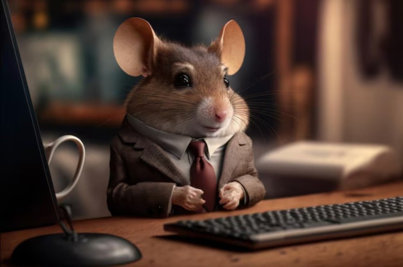 Создать мем: нарядная мышь, компьютерная мышь первая, умная крыса