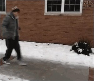 Create meme: funny gifs, wet snow, shoes