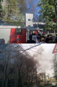 Create meme: fire 14.10.18, the fire Makeyevka, the fire in Azov