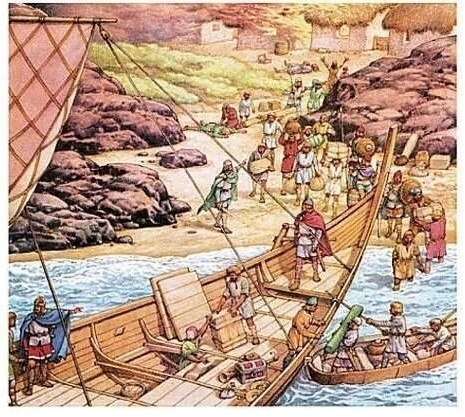 Создать мем: оставшийся, корабль викингов, финикийцы рисунок
