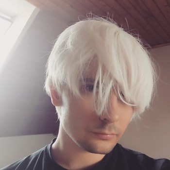 Create meme: guy , cosplay with short white hair, people 