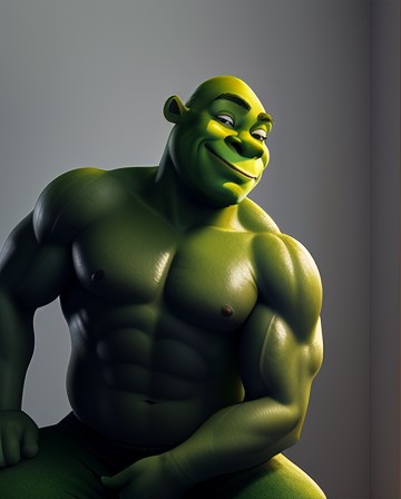 Create meme: Shrek , people , pumped up shrek