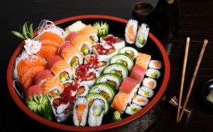 Create meme: Japanese cuisine, sushi, rolls