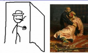 Create meme: Ivan the terrible kills son, meme Ivan the terrible, Repin