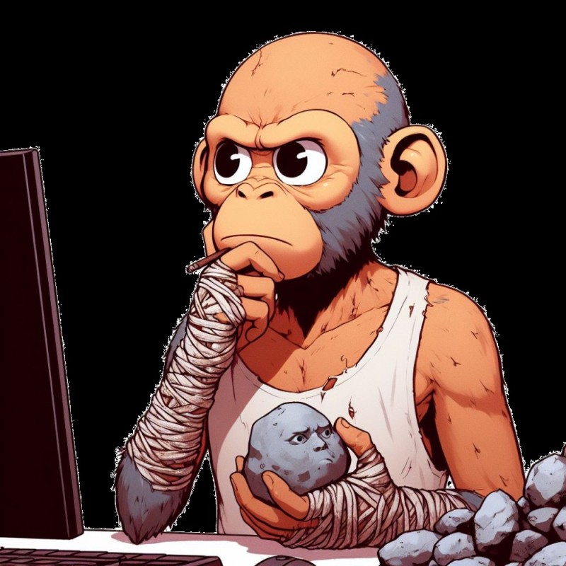Создать мем: monkey, фин тупая обезьяна, горилла стикер