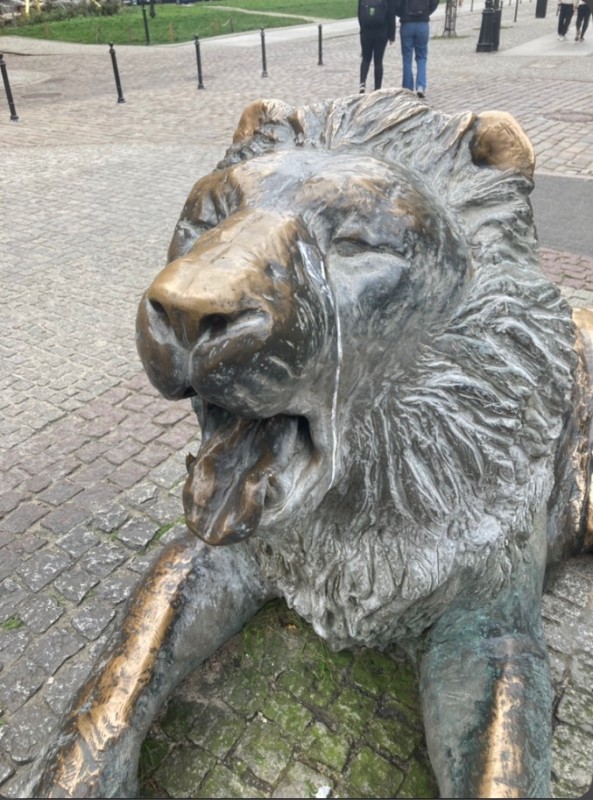 Создать мем: скульптура льва, скульптура «лежащий лев» левый, фонтан