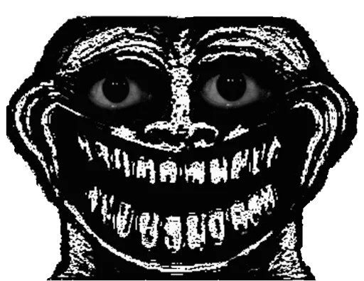 Create meme: trolls in telegram, scary trollface, telegram troll face massacre stickers