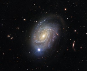 Create meme: galaxy through a telescope, ngc, spiral galaxy M58 Virgo