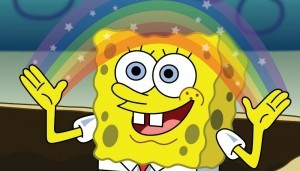Create meme: spongebob rainbow, sponge Bob square pants, spongebob rainbow