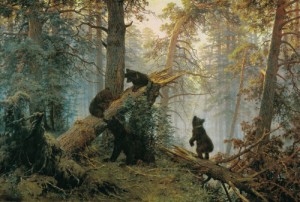 Create meme: famous paintings, Bears in the woods