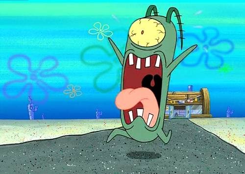 Создать мем: злой планктон из спанч боба, планктон губка боб злой, планктон спанч боб