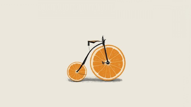 Create meme: orange bike poster, The orange bike, orange bike