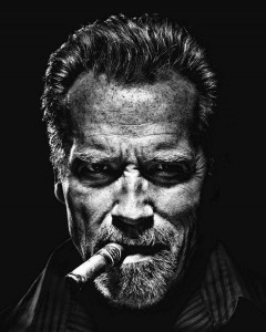 Create meme: Arnie with a cigar picture, portrait of a man, portrait of a man