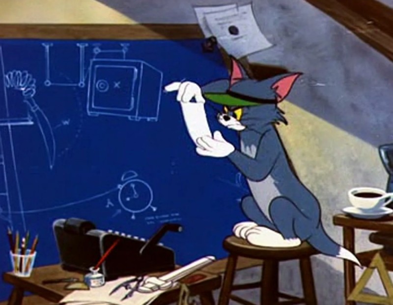 Create meme: Tom and Jerry 1955, tom tom and jerry, Tom and Jerry Tom the inventor
