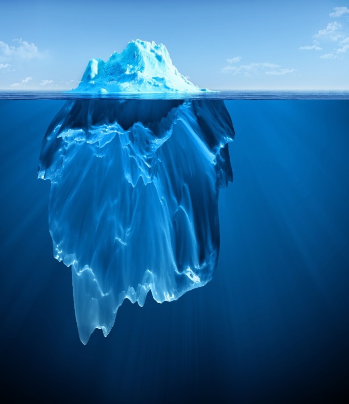 Create meme: consciousness and subconsciousness, Iceberg, iceberg underwater part