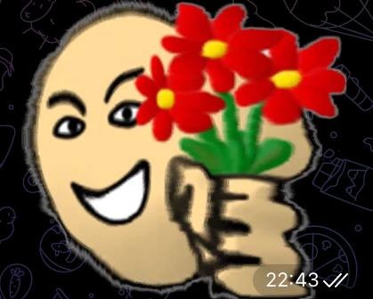 Create meme: smiley face with flowers, stickers from the fool online, stickers for whatsapp