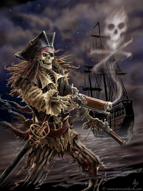 Create meme: skeleton pirate art, The skeleton pirate, pirates of the caribbean undead