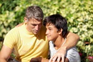 Create meme: parenting Teens, gay dad and young son, father and adult son photo