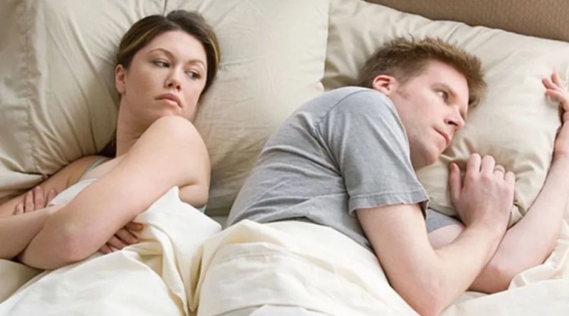 Create meme: man in bed , again women think about their meme, again women think about their template