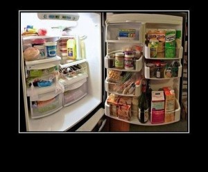 Create meme: storing food in the refrigerator, full fridge, the food in the refrigerator