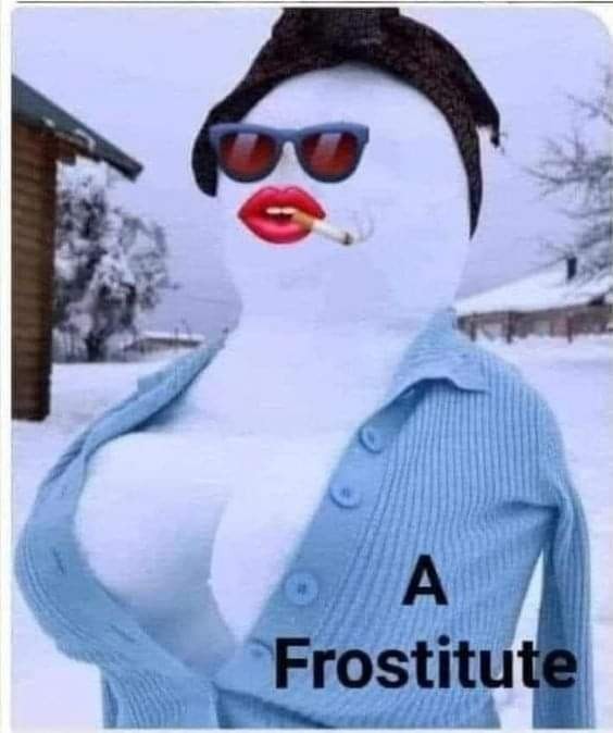 Создать мем: снеговик и снежная баба, снеговик, снеговик женщина