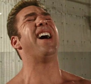 Создать мем: billy herrington gachimuchi, билли херрингтон палец во рту, билли херрингтон jojo