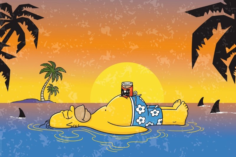 Create meme: Homer Simpson vacation, vacation illustration, I'll be on vacation