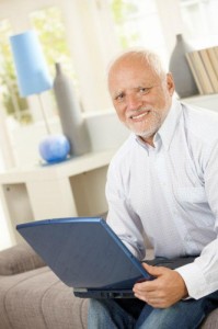 Создать мем: пенсия, elderly, play computer