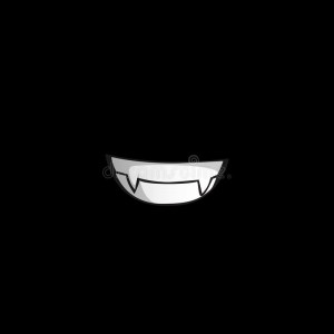 Create meme: a sinister smile figure, evil smile on black background