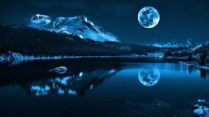 Create meme: full moon, the moon, moonlit night
