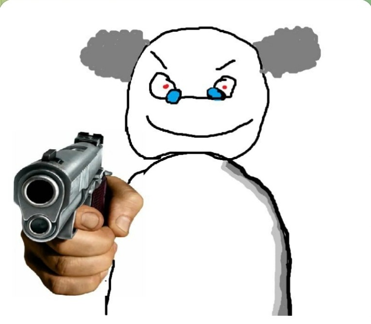 Create meme: a gun pointed at the camera, gun in hand meme, white gun