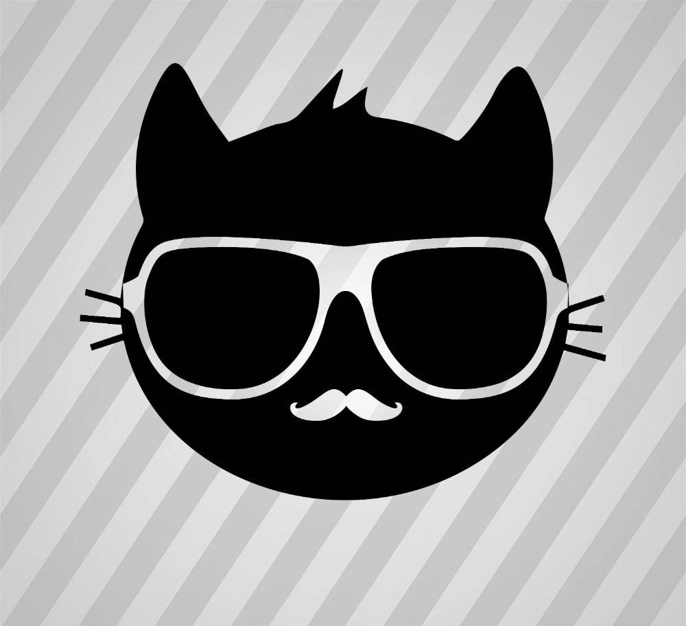 Create meme: a black cat with glasses, cat with black glasses, cat with glasses icon