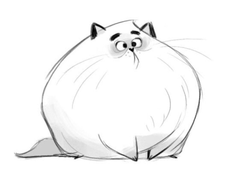 Create meme: fat cartoon cat, Fat cat drawing, cartoon cat