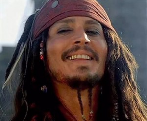 Create meme: johnny Depp pirates of the Caribbean, Jack Sparrow smile, johnny Depp pirates of the Caribbean