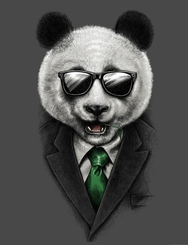 Создать мем: панда проджект, панда в костюме, энди панда