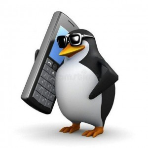 Create meme: penguin, the penguin with the phone