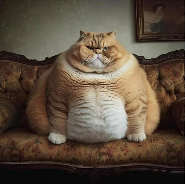 Создать мем: жирная кошка, кот большой, толстые животные