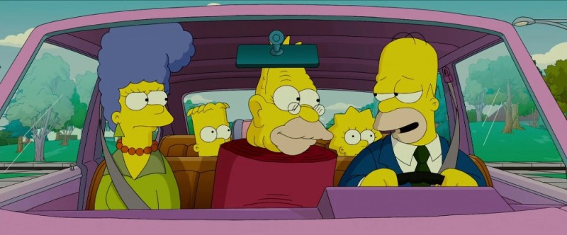 Создать мем: семейка симпсоны гифы, симпсоны один в машине похищен, симпсоны небесная полиция