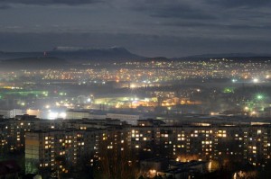 Create meme: Miass pictures of the city, night Miass, Komsomolsk on Amur in the night