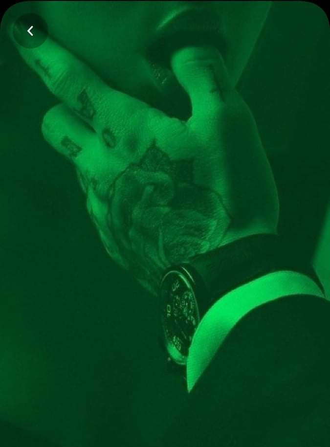 Создать мем "man hand, bad boy aesthetic, green aesthetic" .