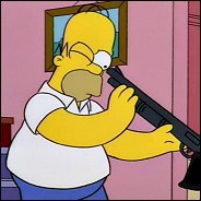 Create meme: Homer Simpson with a gun, Homer Simpson , Homer 