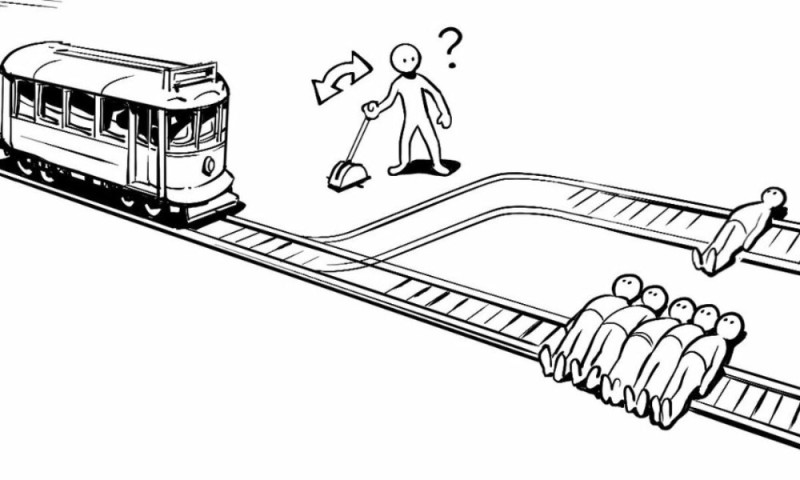 Create meme: a task with a trolley and people on the rails, trolley dilemma, trolley problem