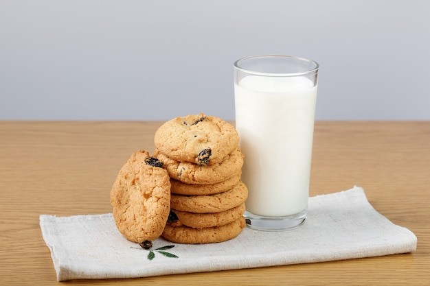 Create meme: oatmeal cookies with milk, cookies and milk, cookies 