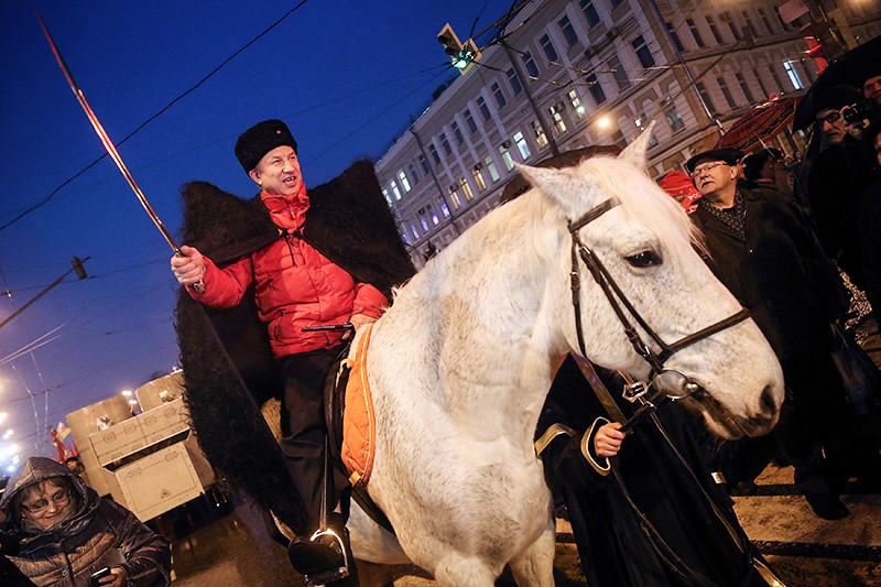 Create meme: Rashkin is on a horse, Valery Rashkin moose, Rashkin in Budenovka