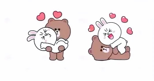 Create meme: clipart , hug sticker, bear and Bunny love